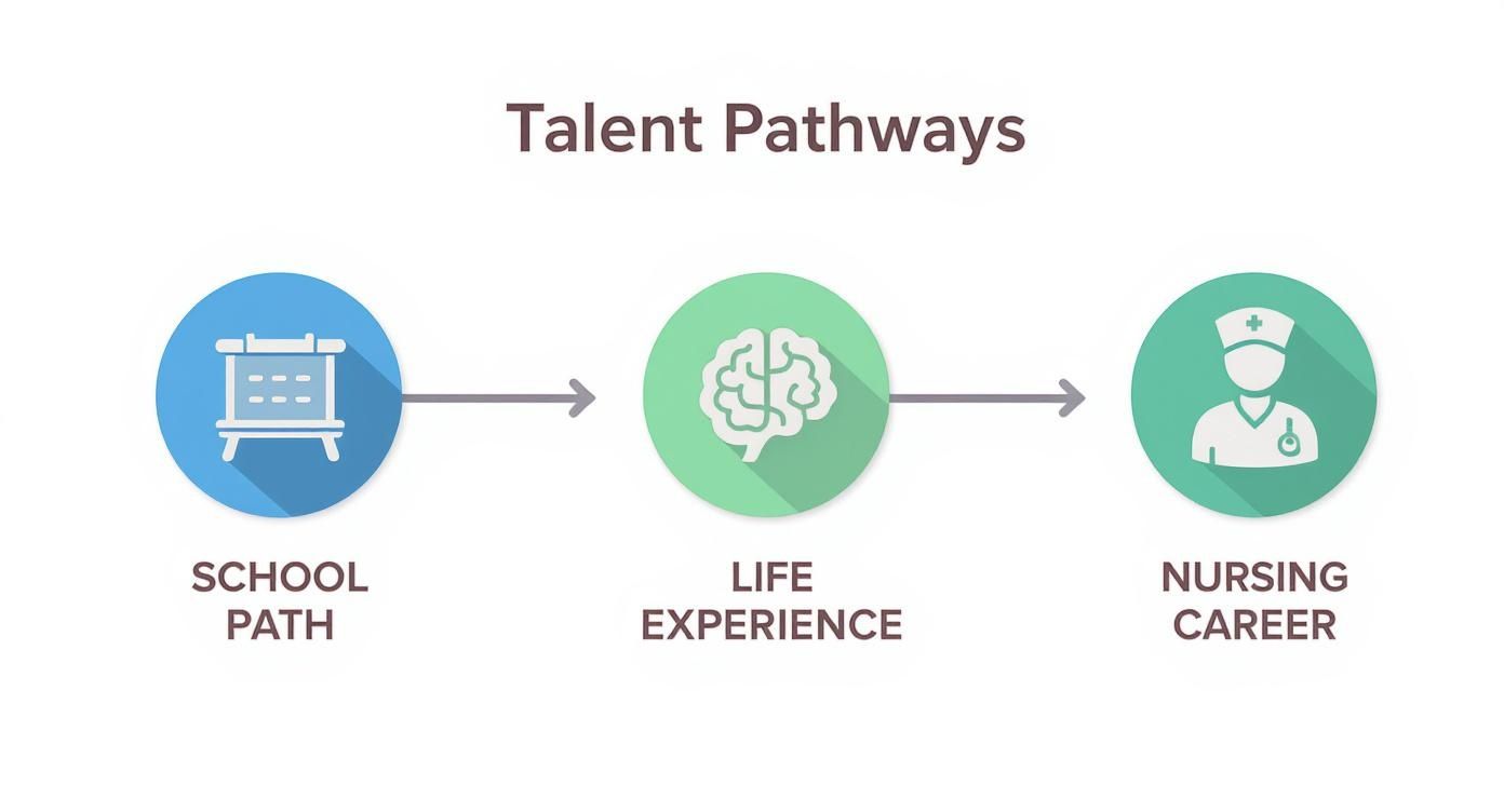 Infographic about access to nursing course without gcse