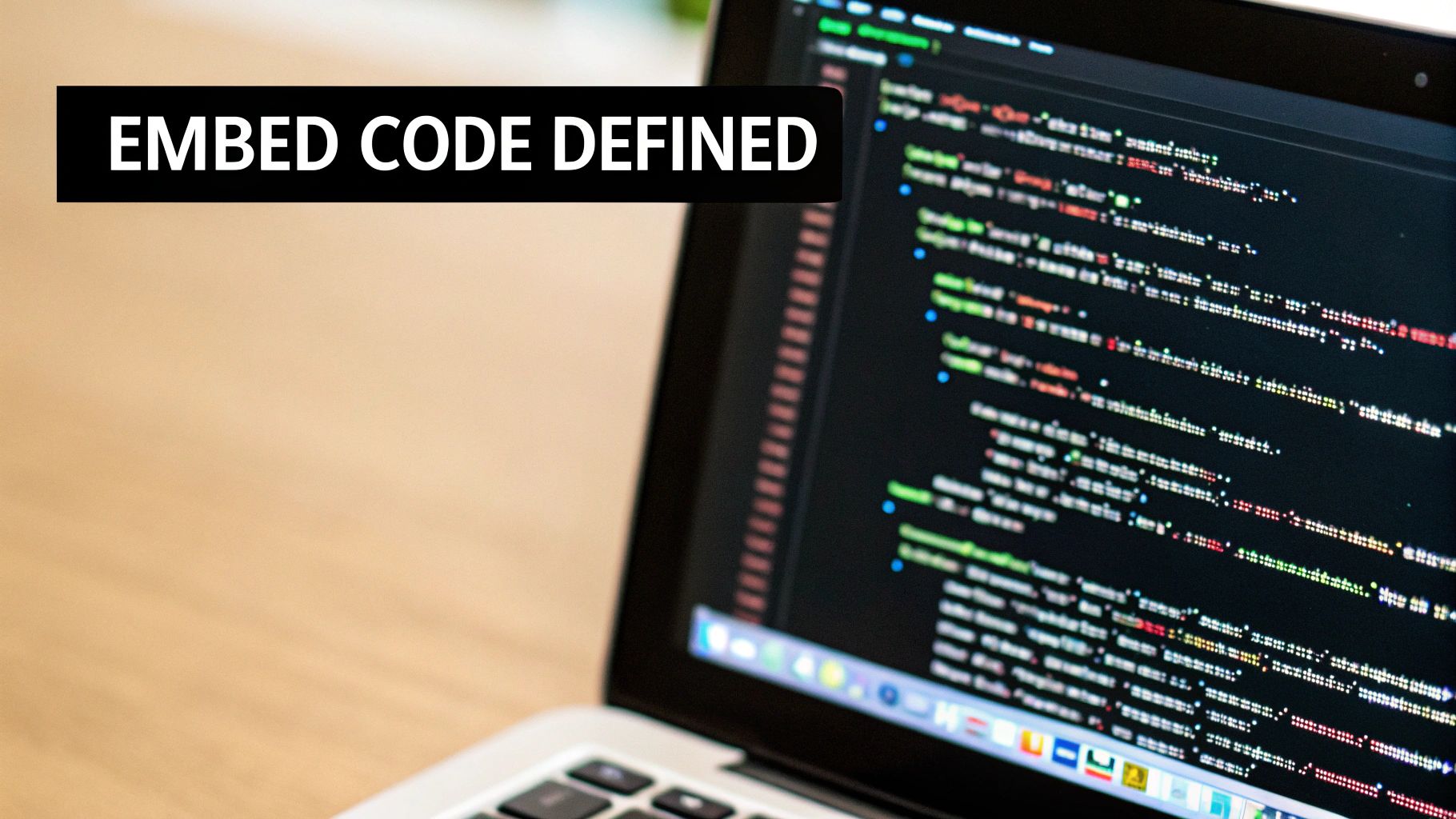 A collage of icons representing different types of embeddable content like videos, maps, and social media posts, arranged in a dynamic, interconnected way.