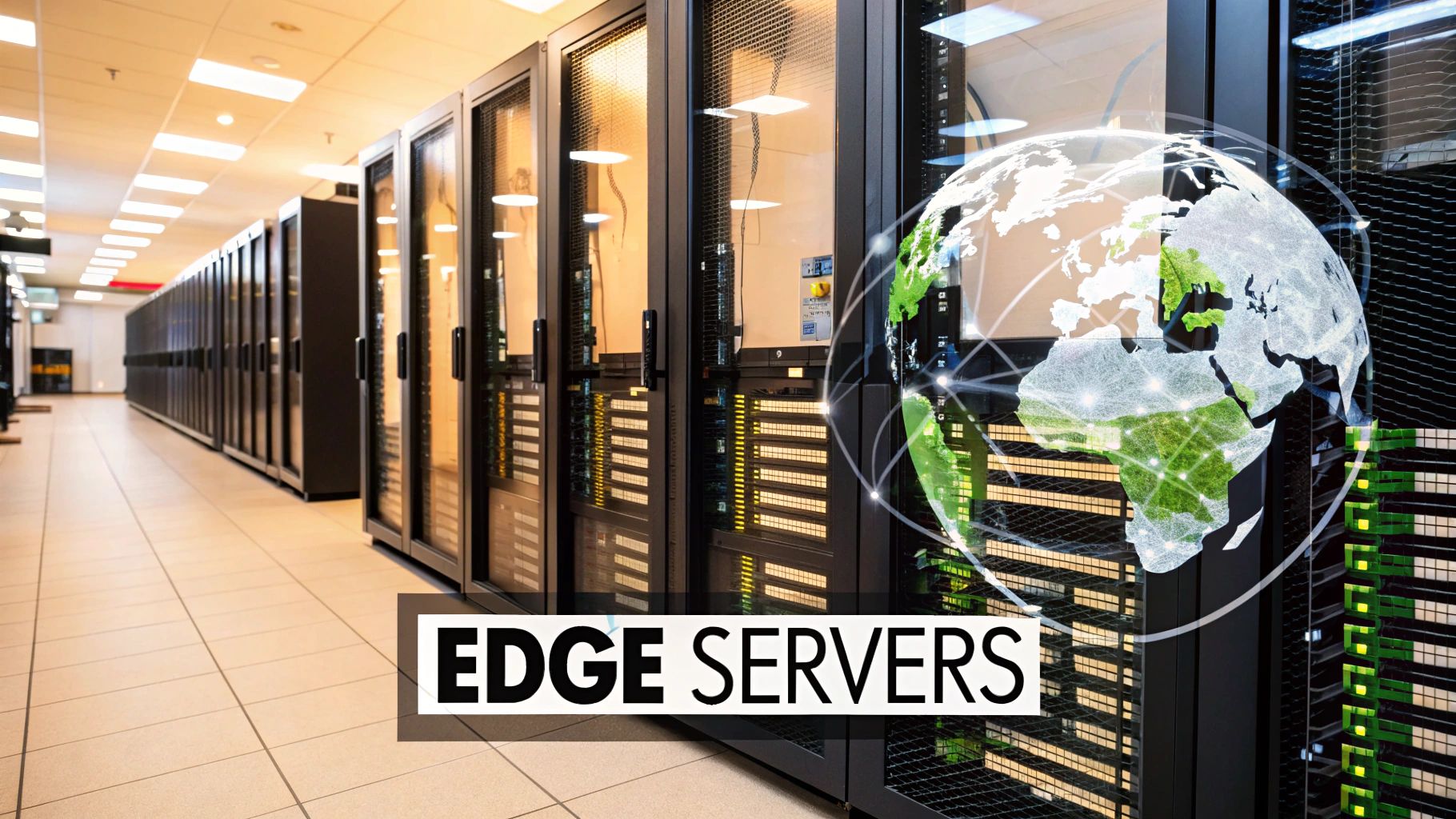 A world map with interconnected nodes representing a CDN.