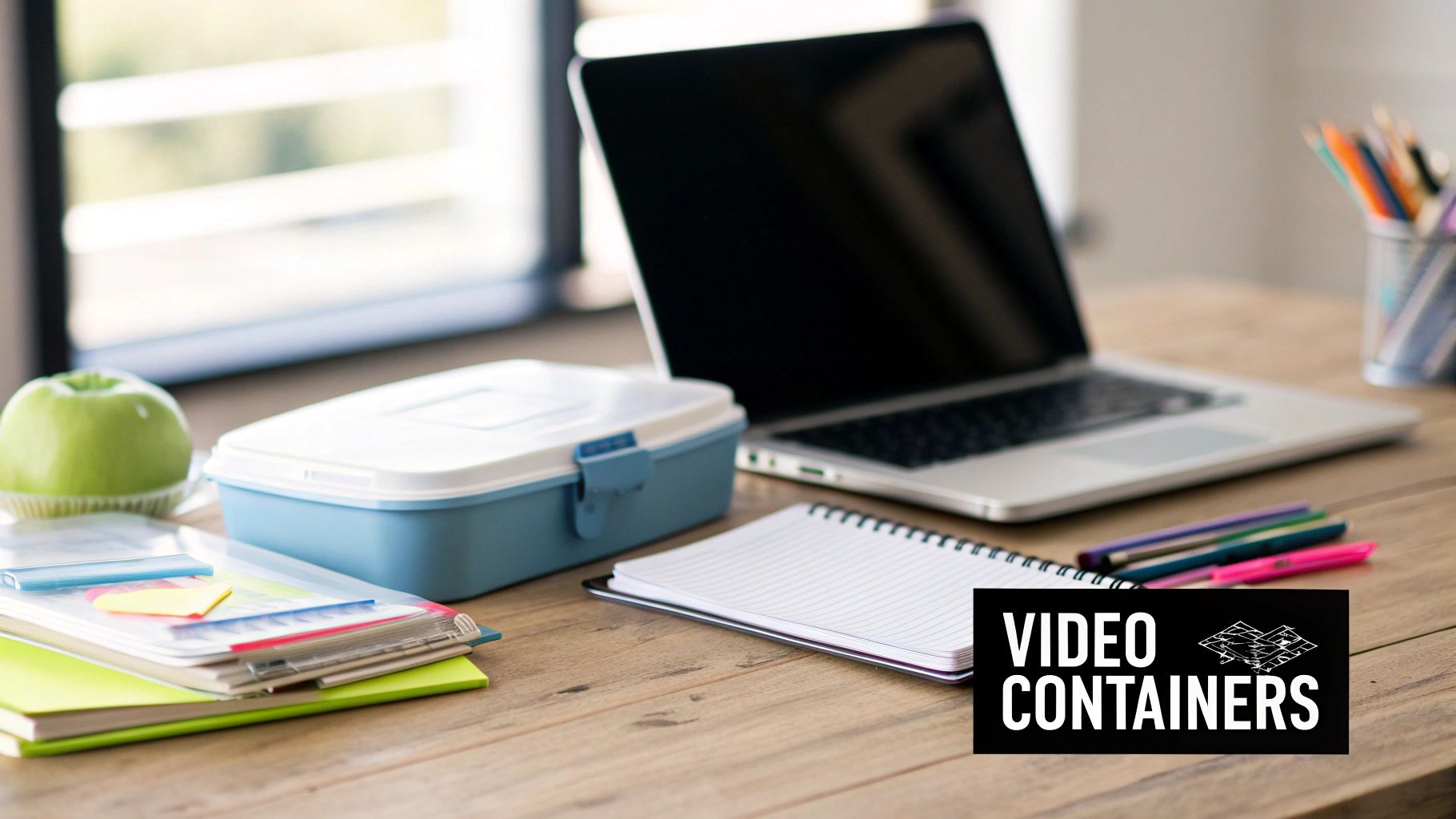 A film strip coiled around a modern digital media player icon, symbolizing the packaging of video content.