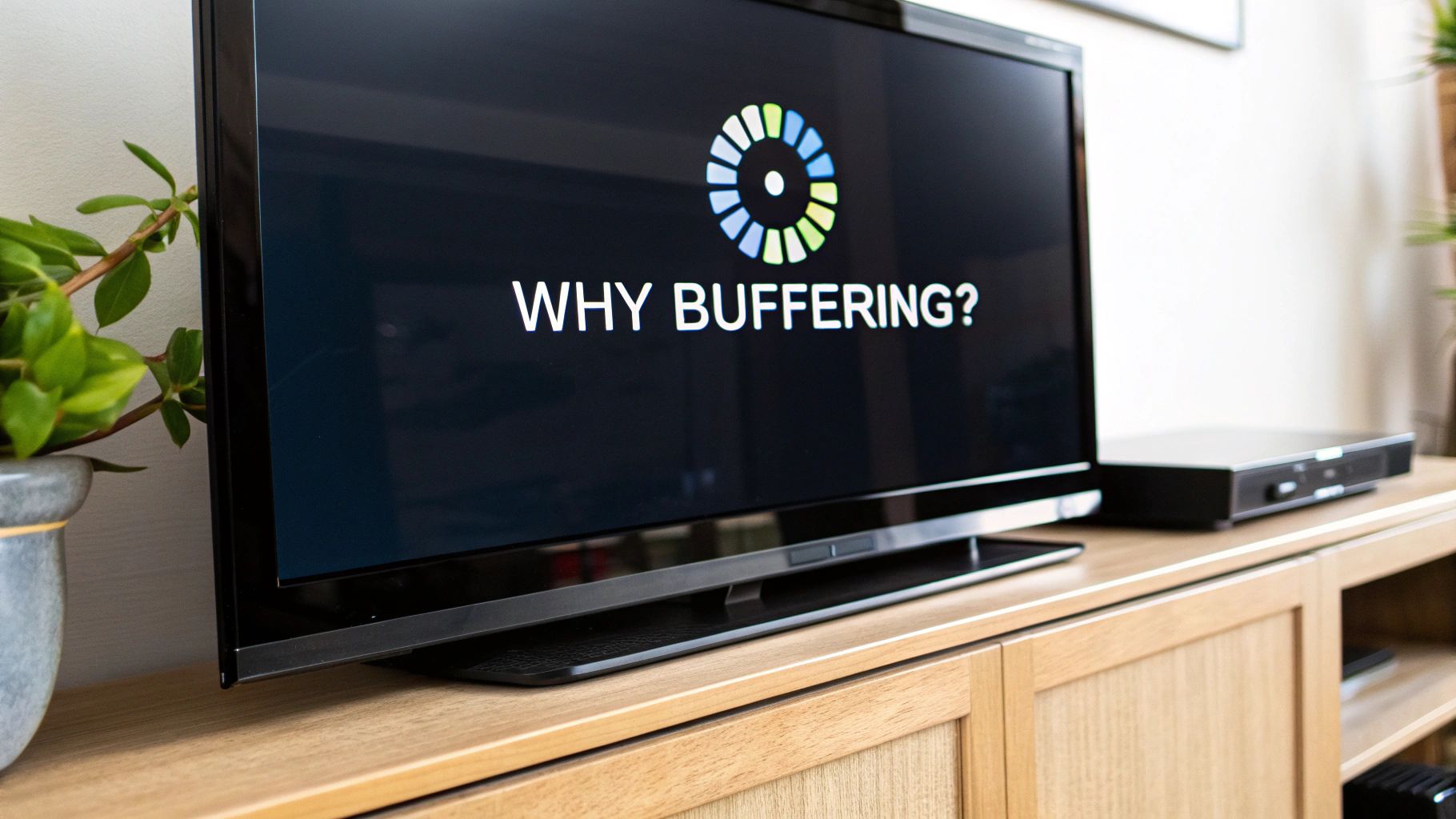 A frustrated person looking at a laptop with a buffering symbol on the screen.