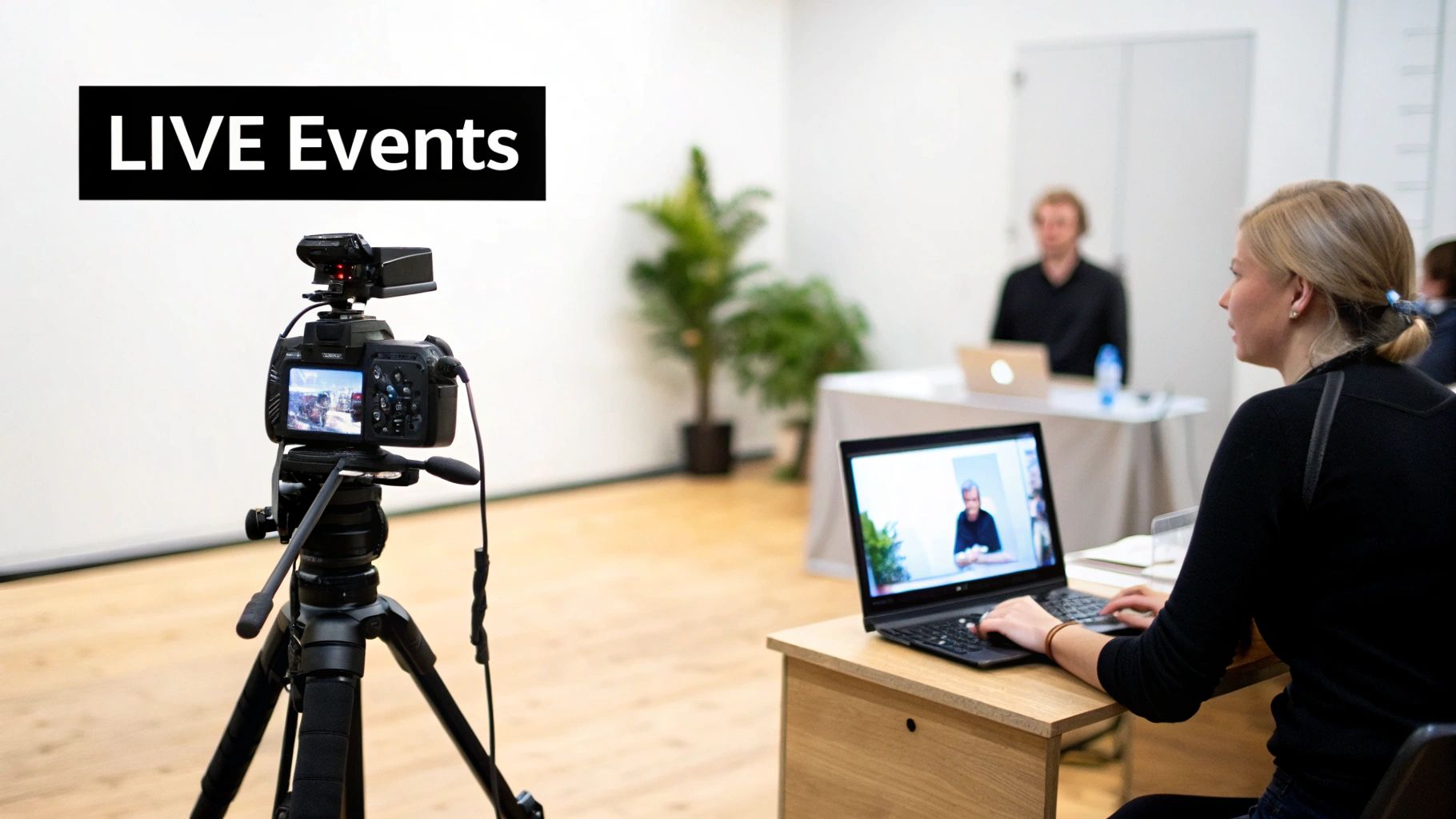 A person watching a live stream on a laptop while commuting