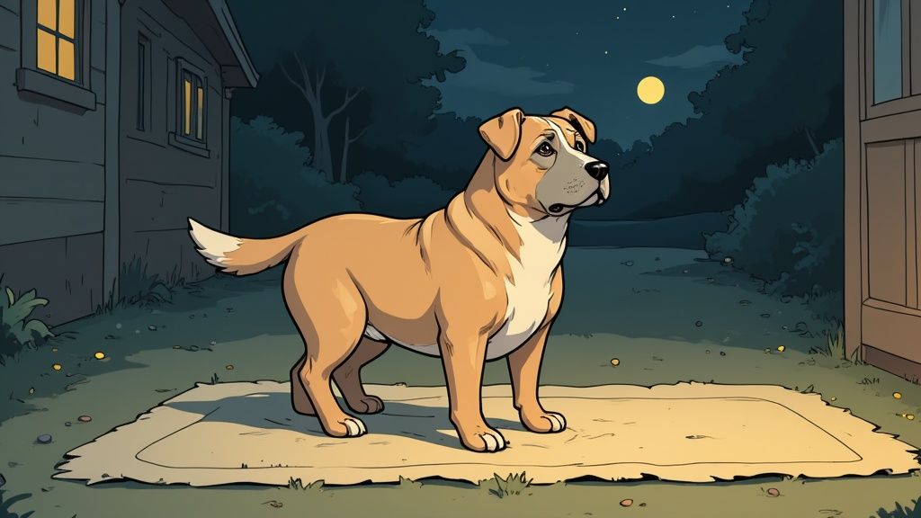 A person gently holding the paw of a senior dog, symbolizing support and care.