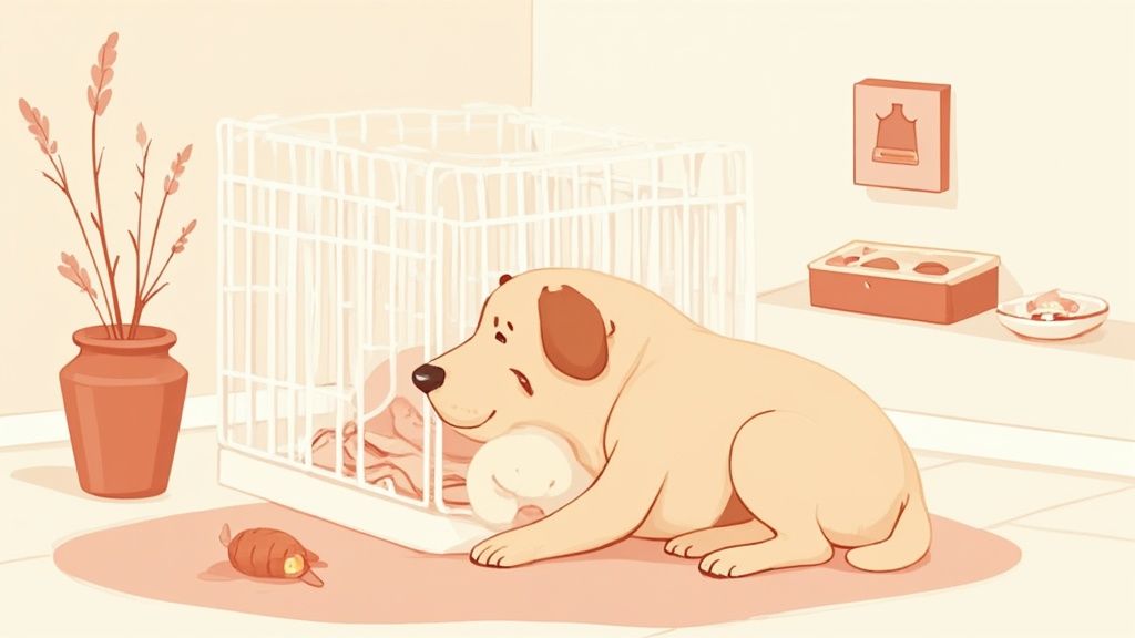 A person gently training a dog with a treat, building a positive connection.