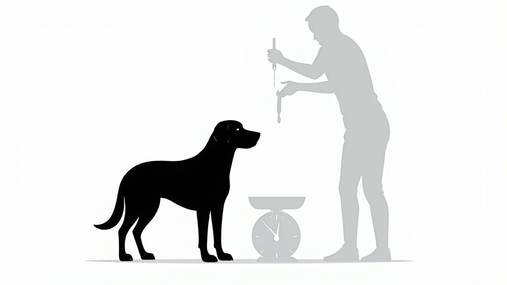 A person carefully measuring liquid fish oil from a bottle into a spoon.