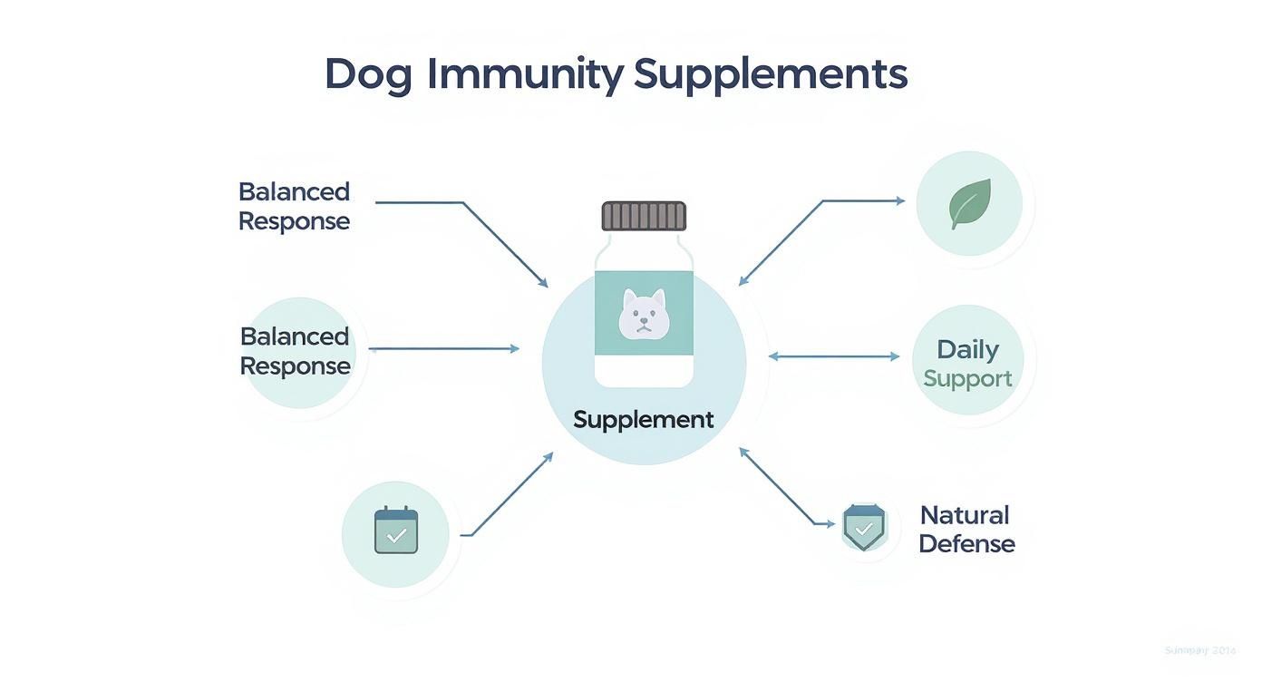 Infographic about dog immunity supplements