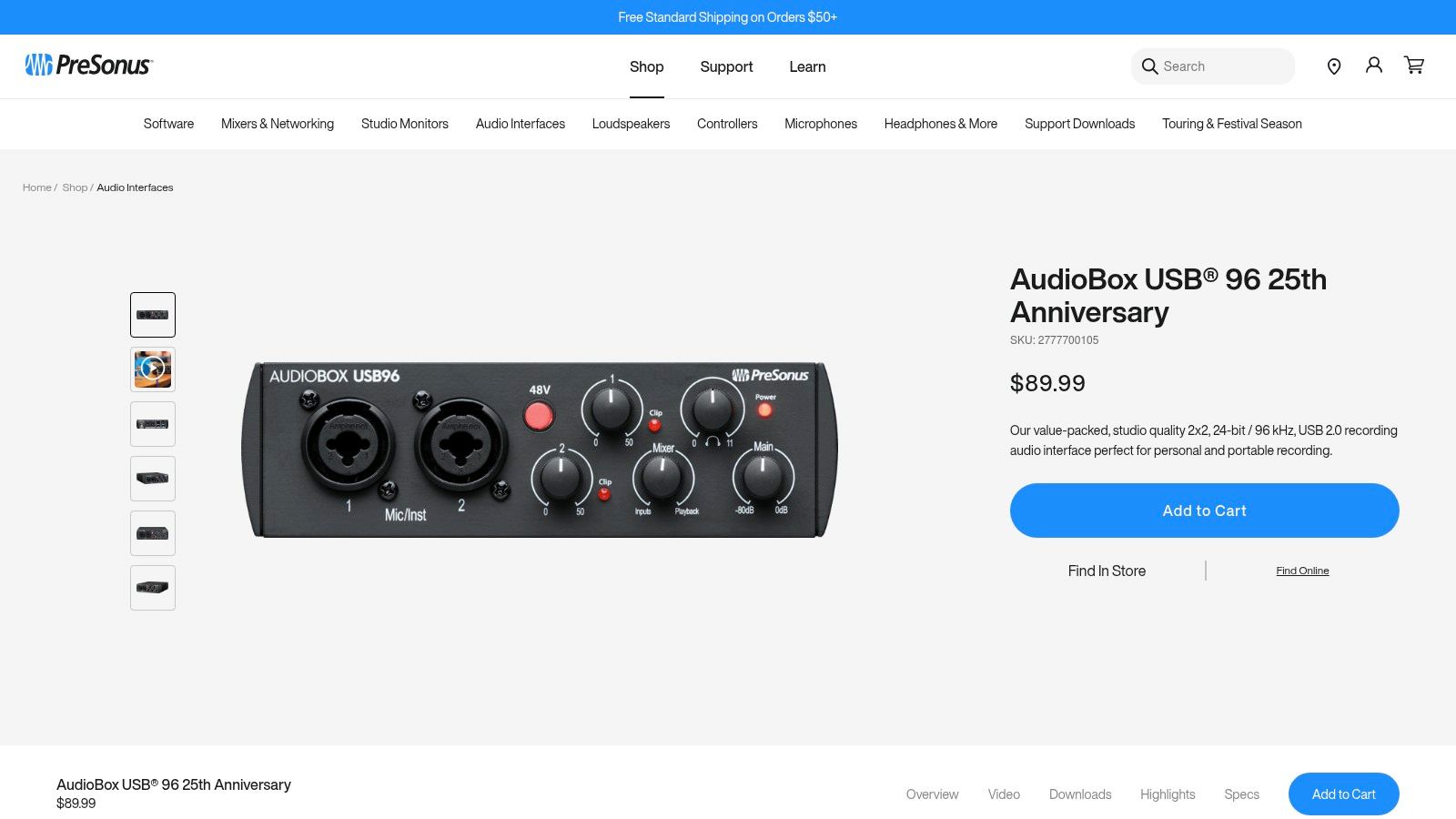 PreSonus AudioBox USB 96