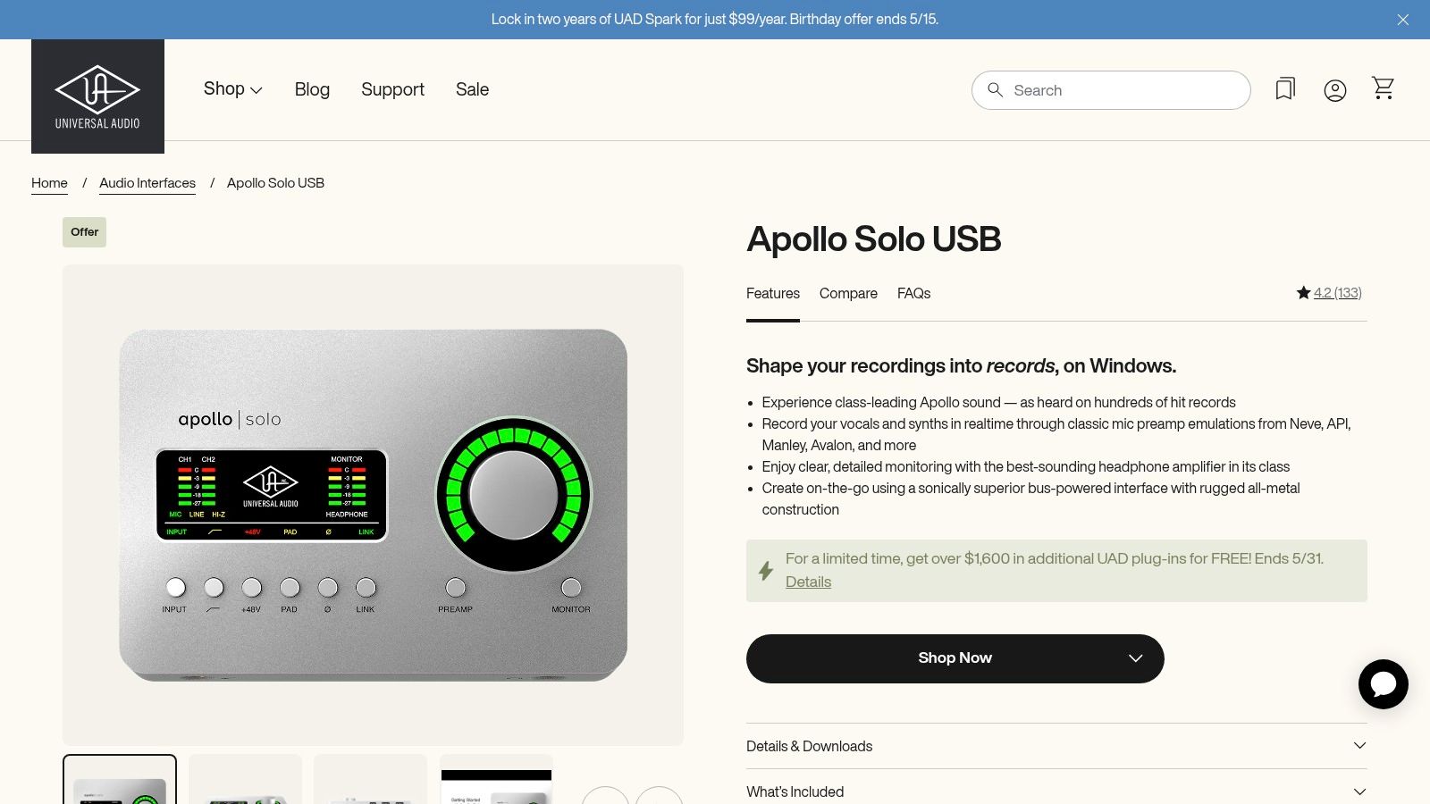Universal Audio Apollo Solo USB