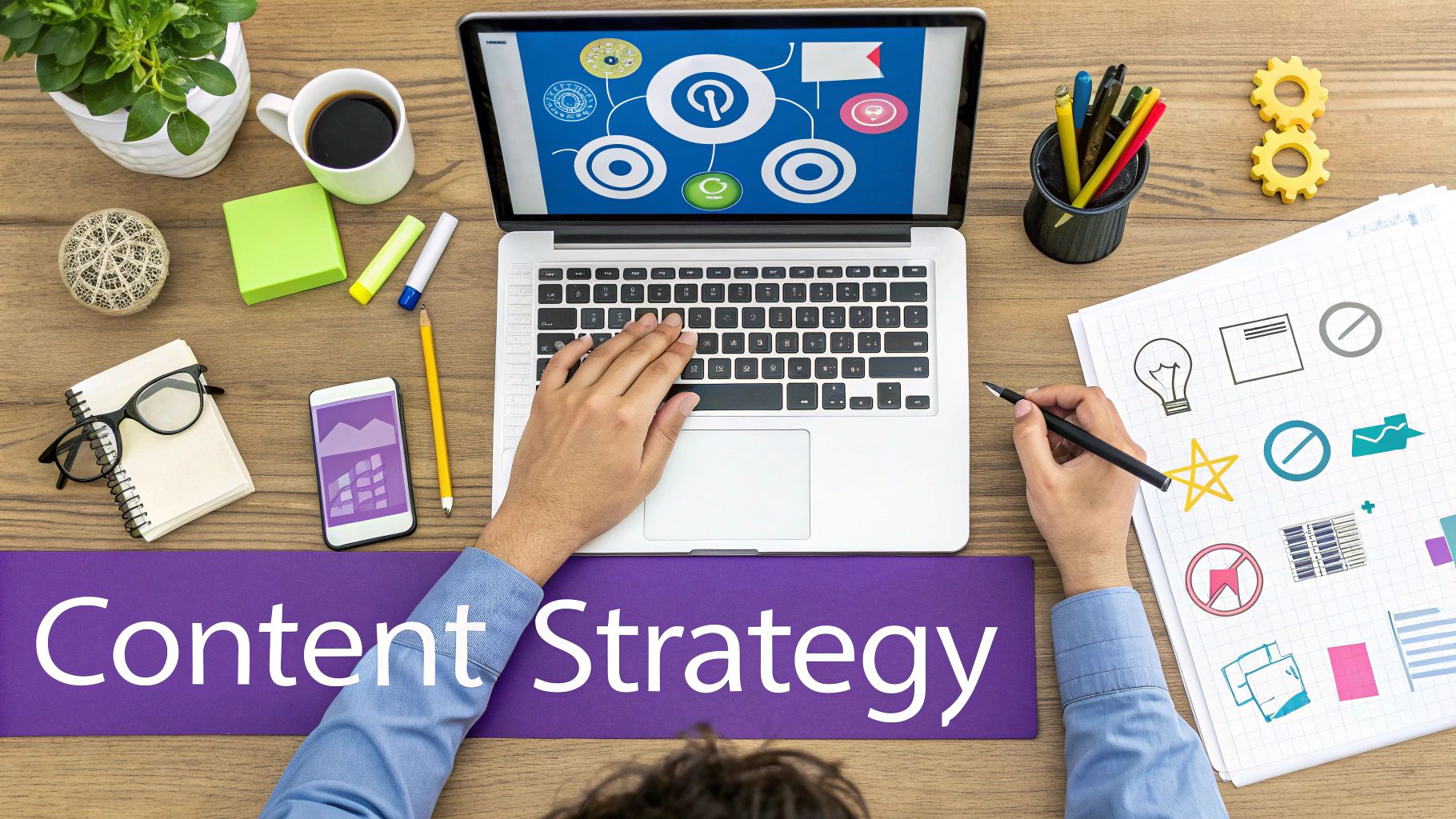Infographic showing key data about Strategic Content Creation and SEO Optimization