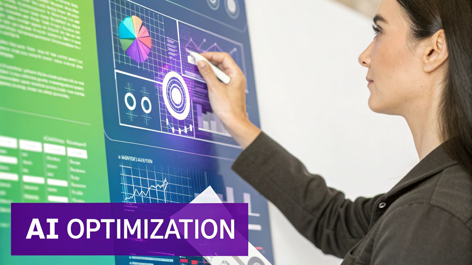 An abstract, futuristic image representing AI-powered data analysis for content optimization.