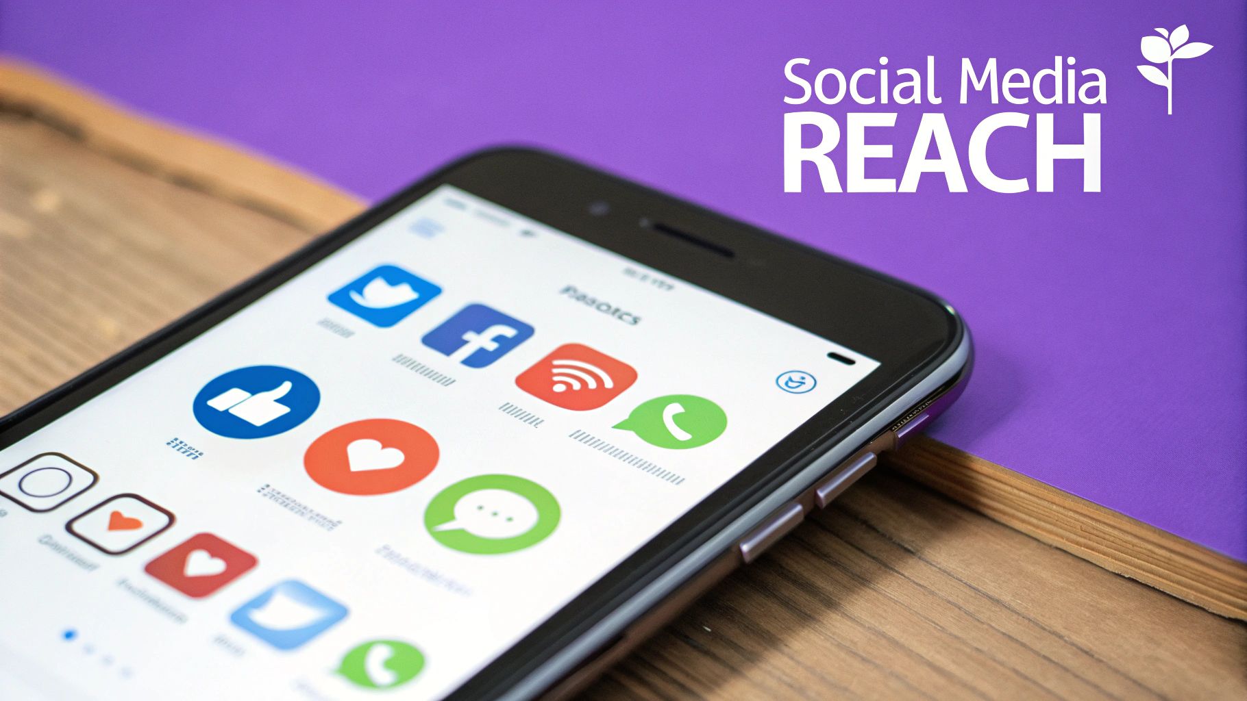 A person holding a megaphone with social media icons coming out, symbolizing the broadcast nature of social media reach.