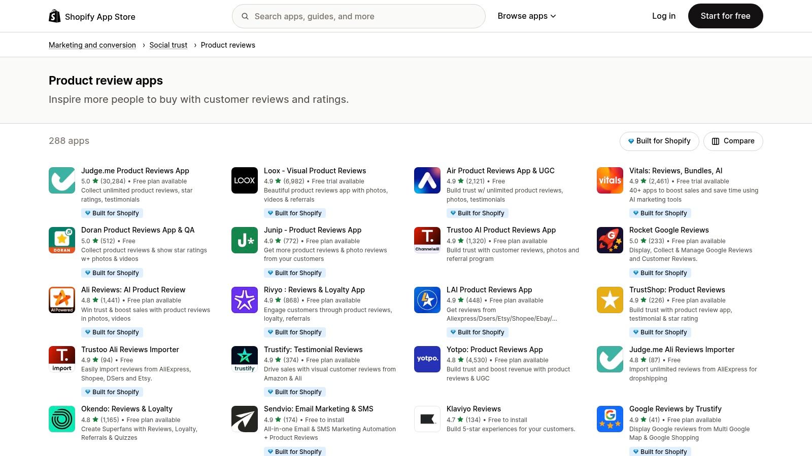 Shopify App Store - Product Reviews
