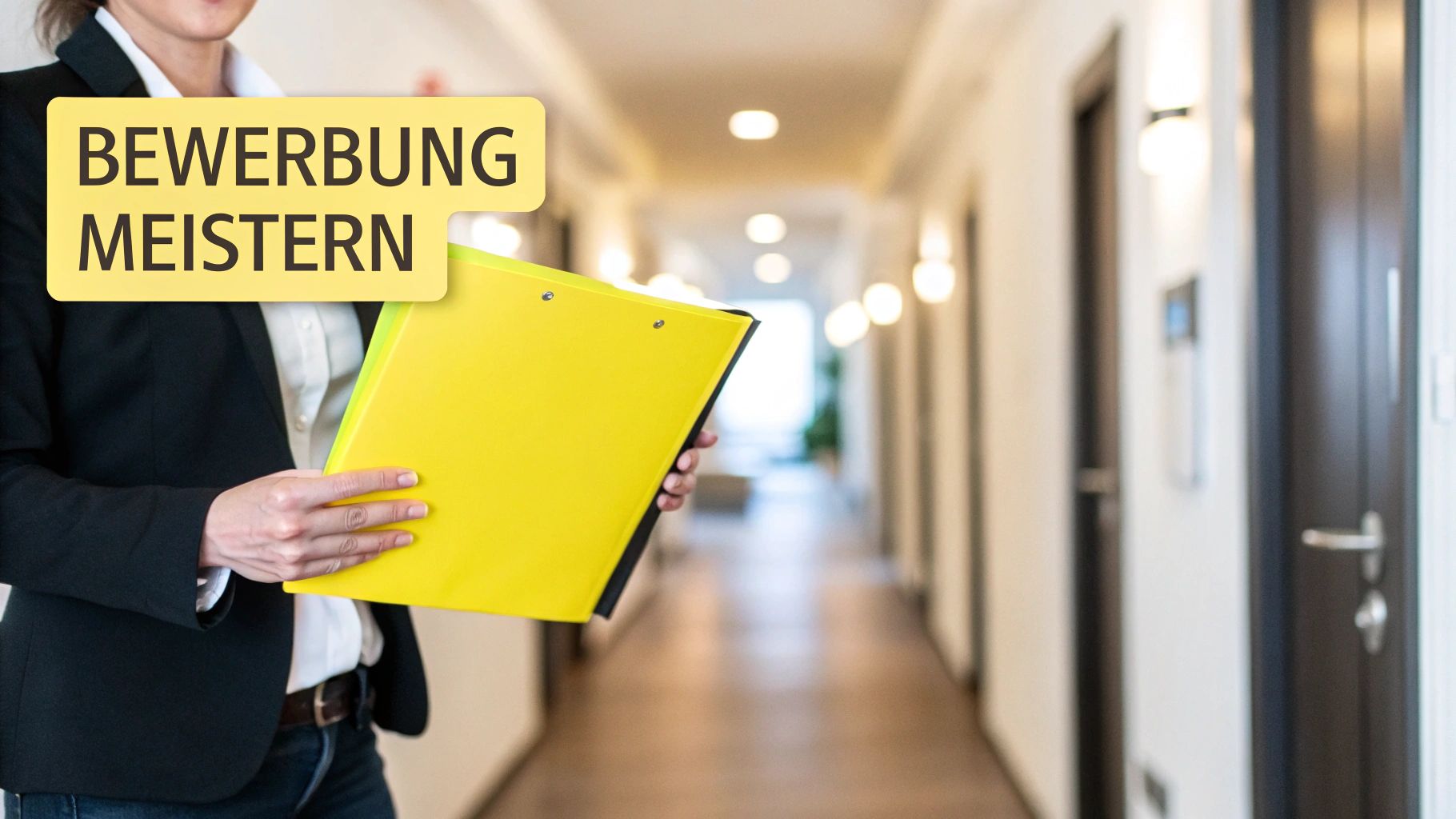 Eine Person übergibt eine professionelle Bewerbungsmappe an einen Vermieter, um den Prozess der Wohnungsbewerbung zu symbolisieren.
