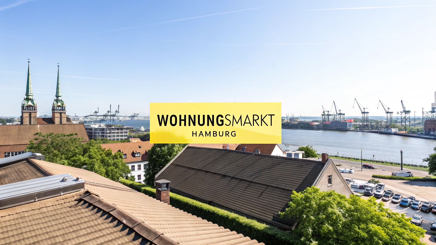 Panorama von Hamburg mit Elbphilharmonie und Hafen