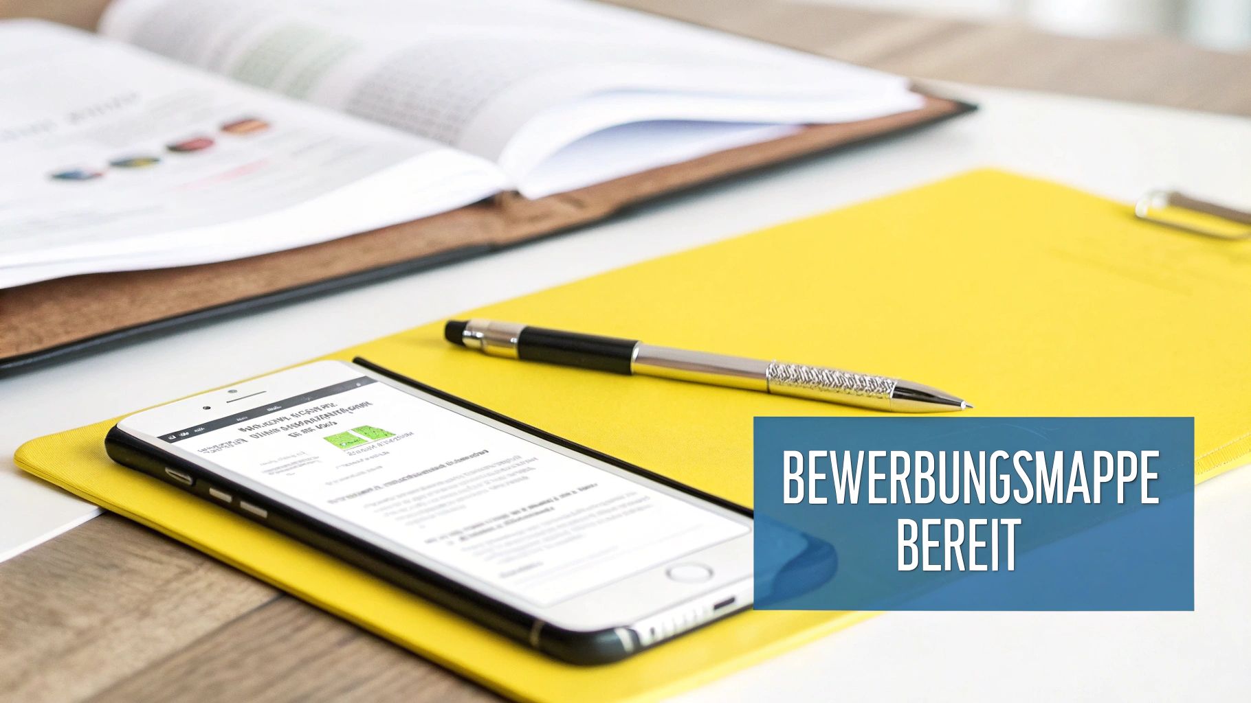 Eine Person hält eine Bewerbungsmappe in der Hand, bereit für eine Wohnungsbesichtigung.