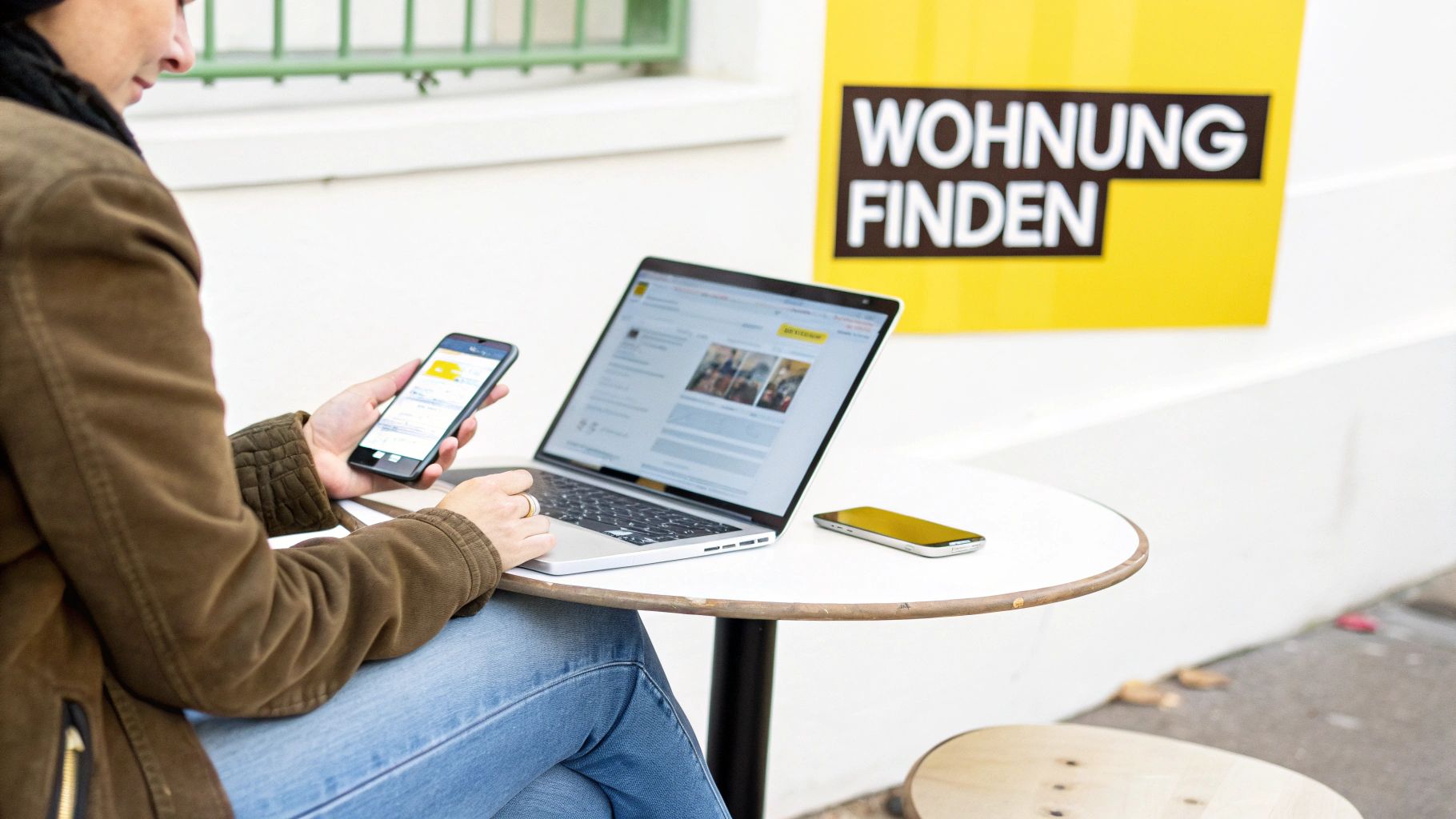 Eine Person sitzt an einem Schreibtisch und plant ihre Finanzen mit einem Laptop und Notizen.