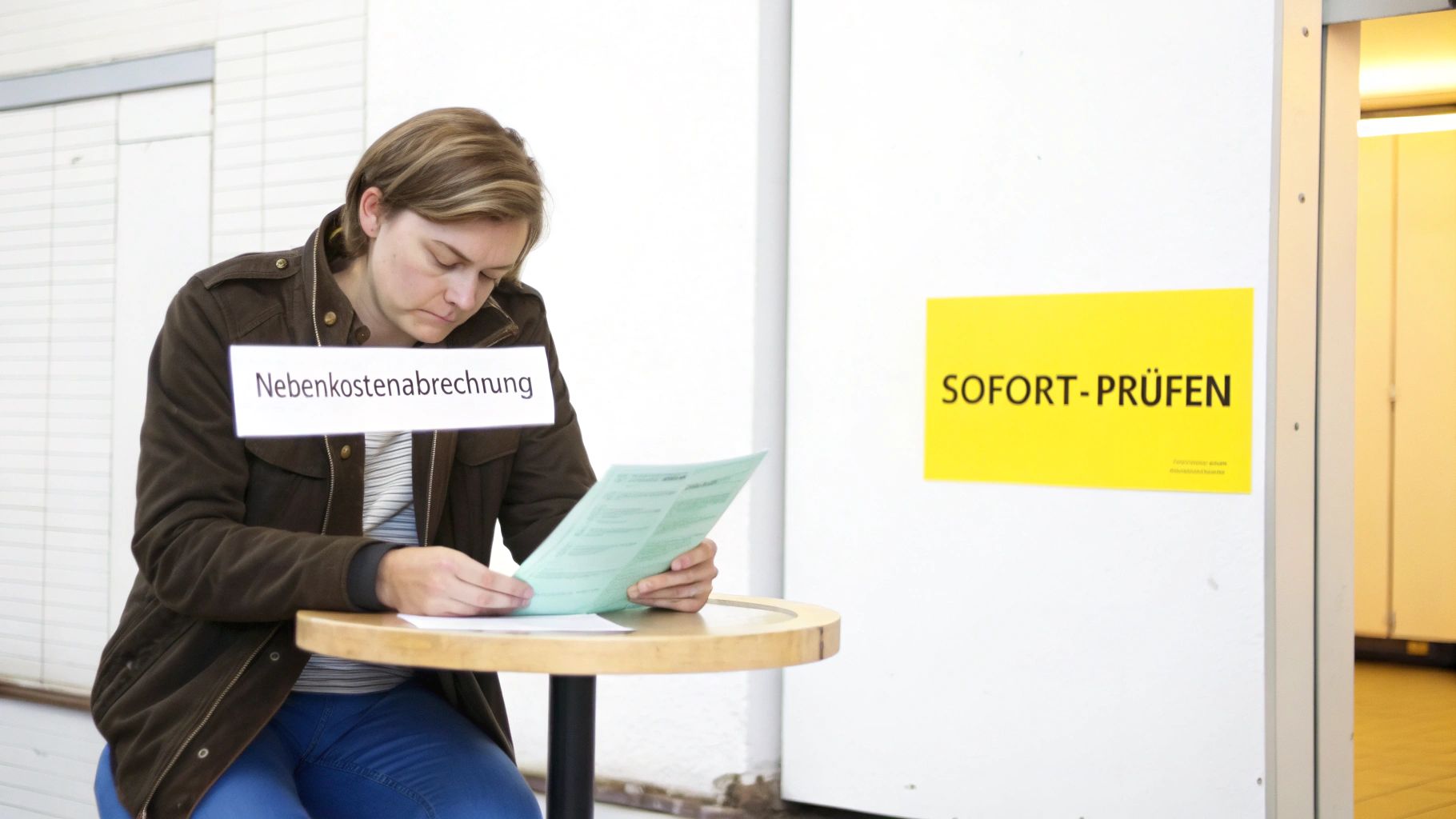 Ein Notizbuch und ein Stift liegen auf einer Nebenkostenabrechnung, was die sorgfältige Prüfung symbolisiert.