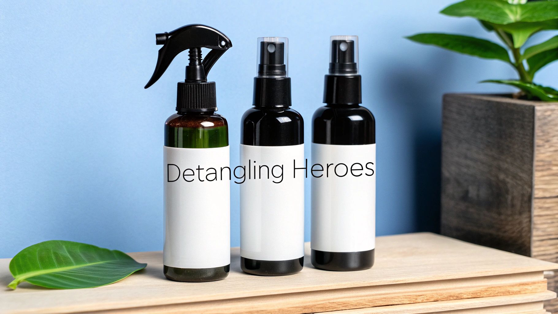 Various hair care products on a shelf, ready for detangling.