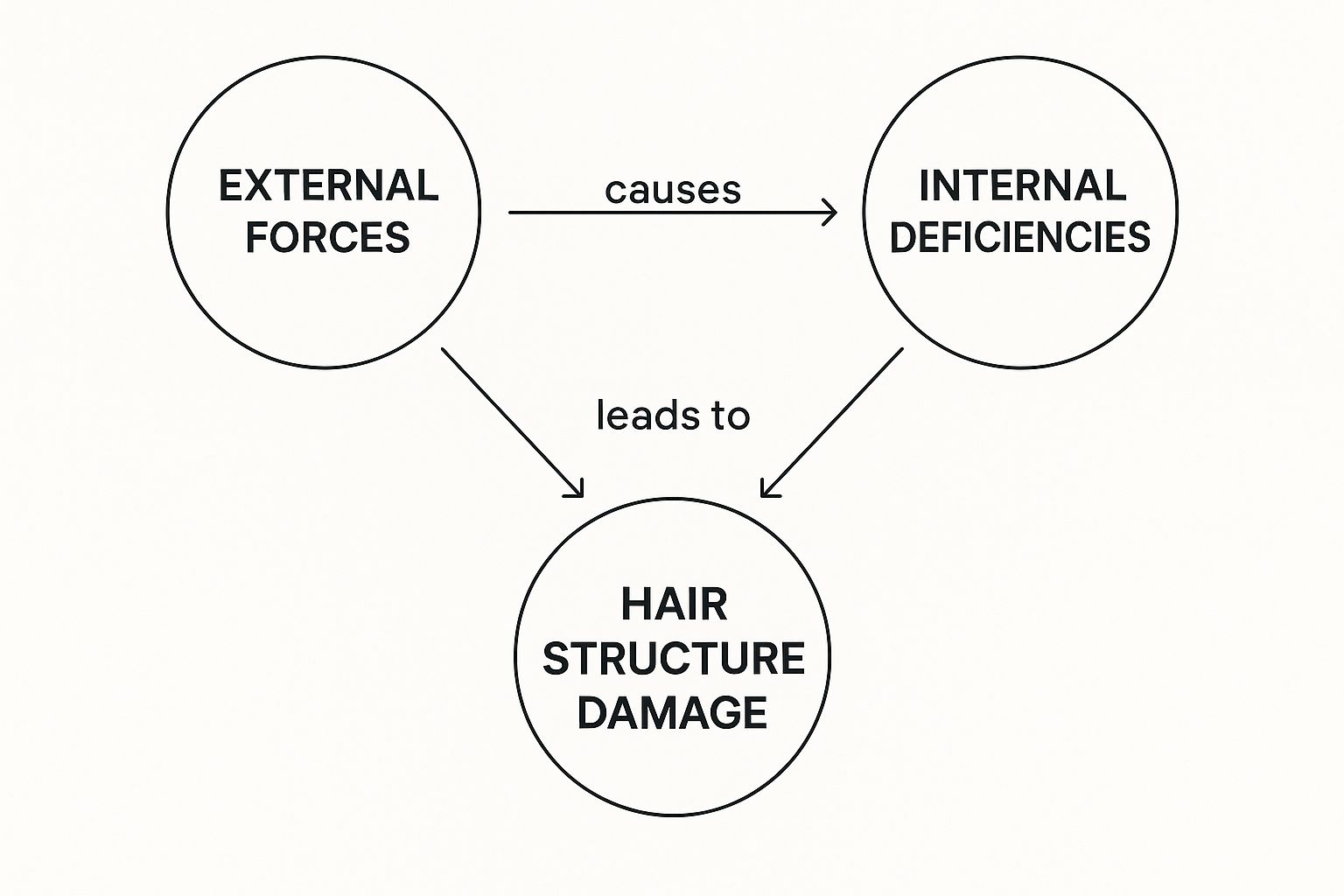 Infographic about what causes hair breakage