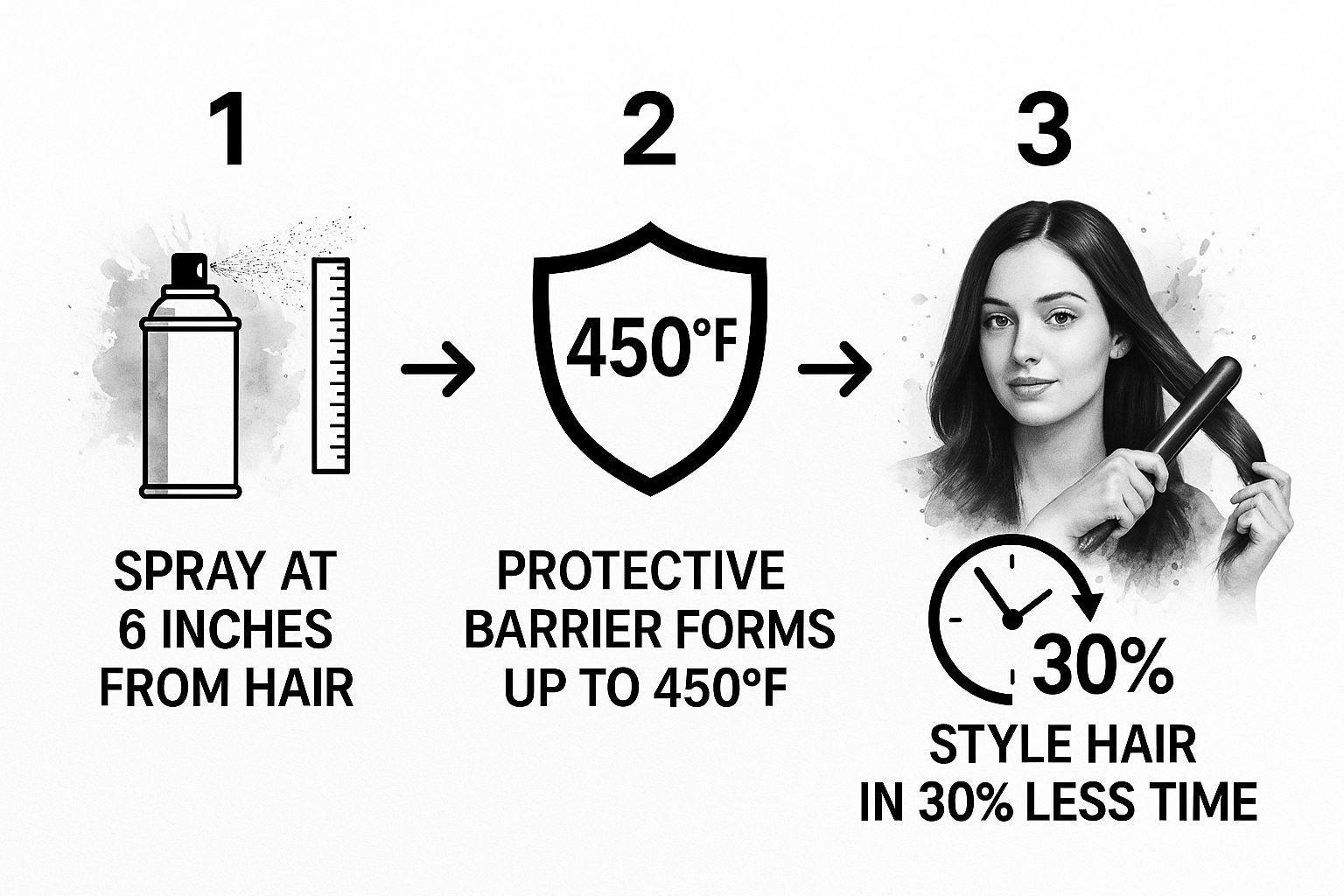 Infographic about heat protection spray