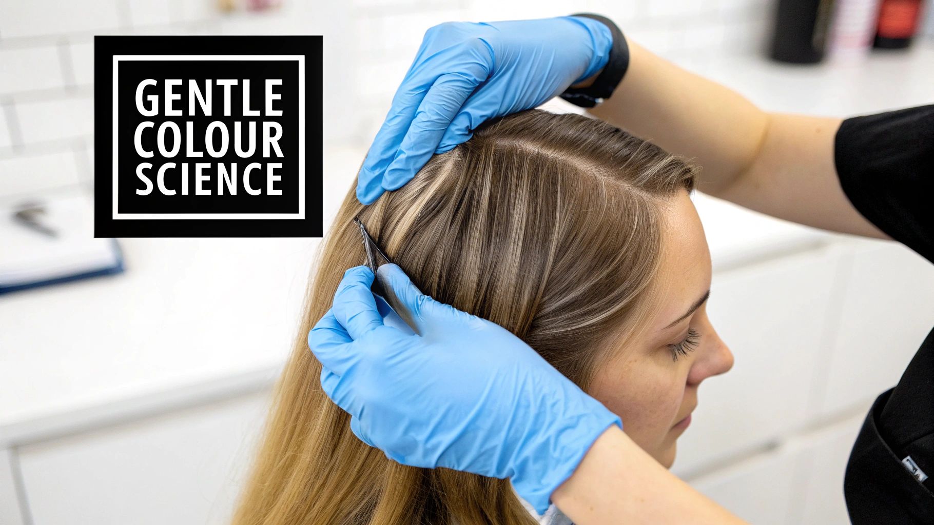 Close-up of vibrant, healthy hair reflecting light, showcasing its shine and colour depth.