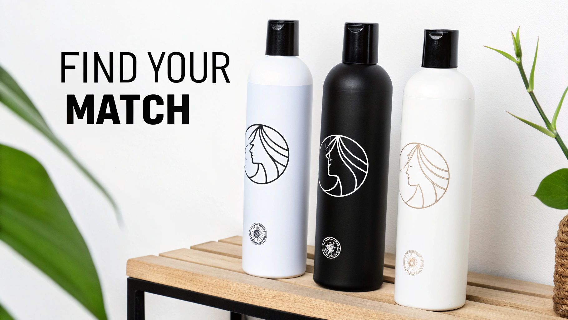 A collection of professional shampoo bottles for frizzy hair