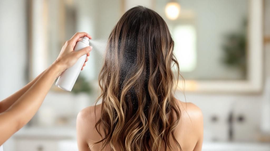 A woman with an intricate, textured updo hairstyle, showing how sea salt spray can be used for more than just waves.