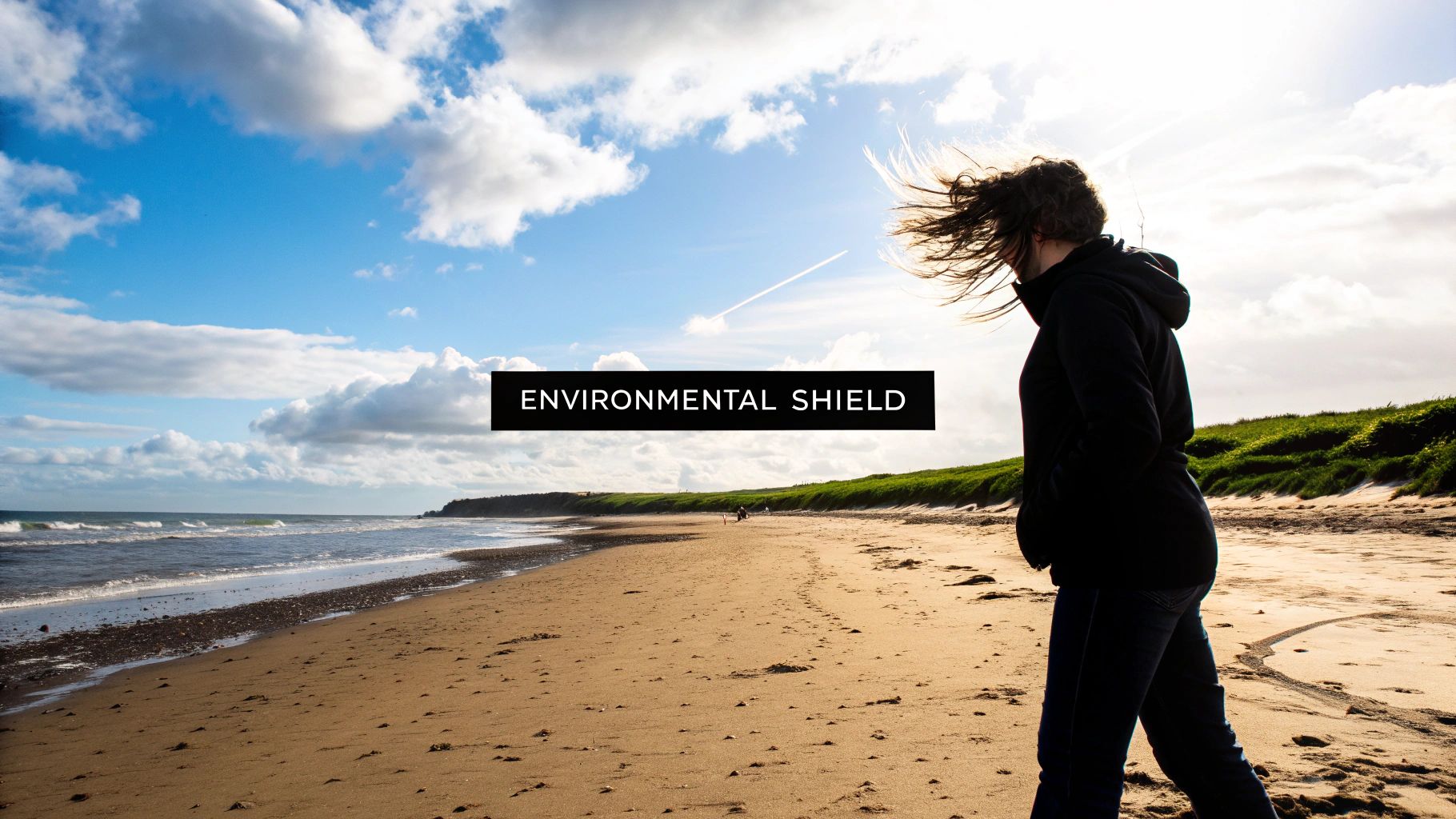 Woman with healthy hair standing outdoors