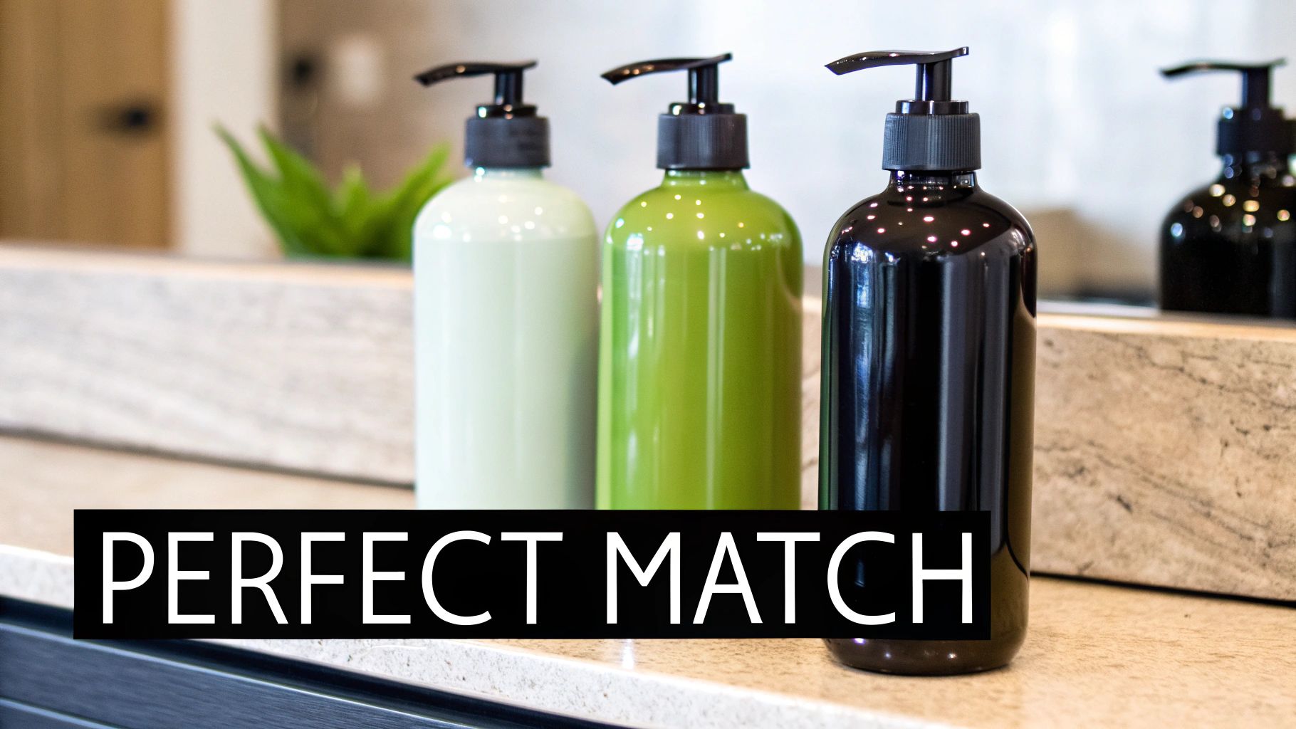 Bottles of our shampoo and conditioner for oily hair.