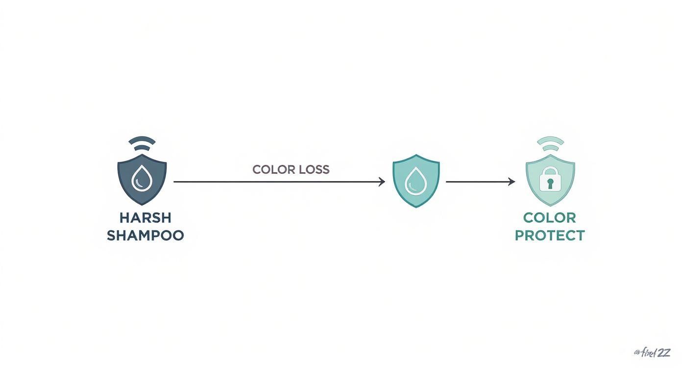 Infographic about hair shampoo for coloured hair