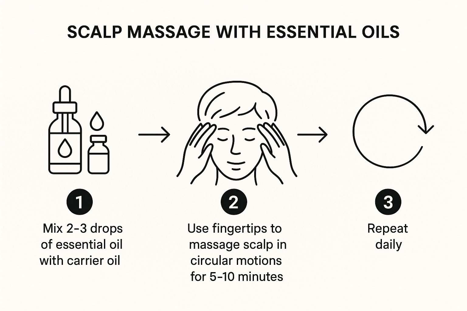 Infographic showing key data about Scalp Massage with Essential Oils