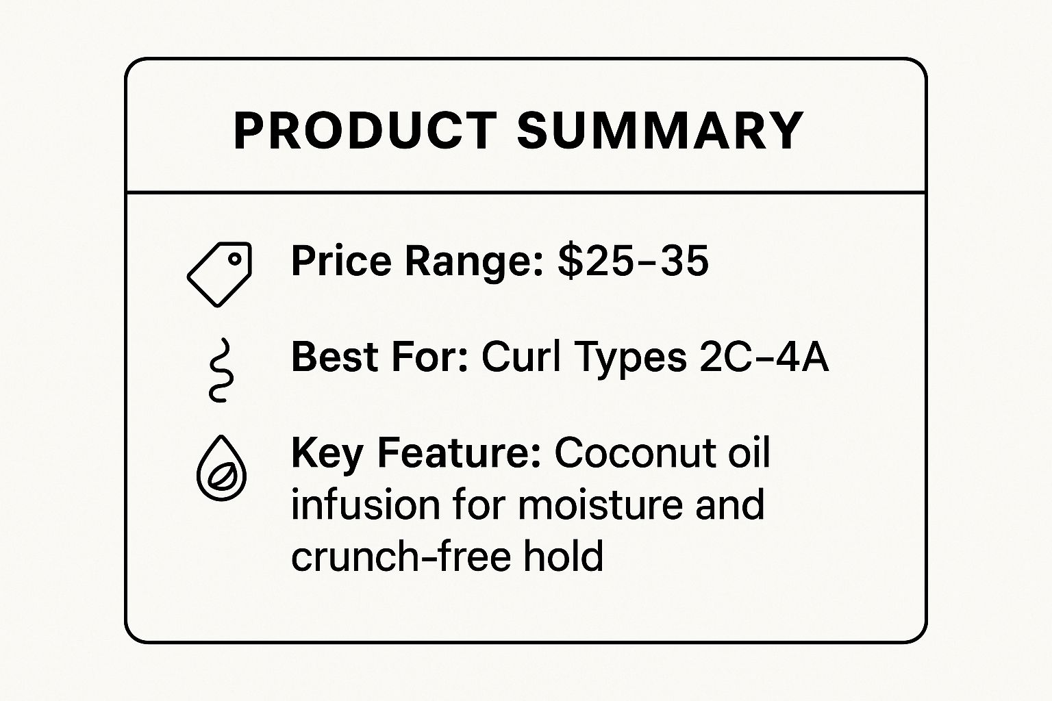 Infographic showing key data about DevaCurl SuperCream Coconut Curl Styler