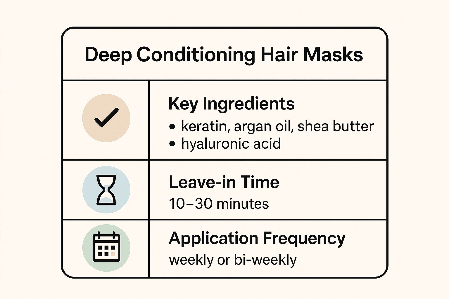 Infographic showing key data about Deep Conditioning Hair Masks