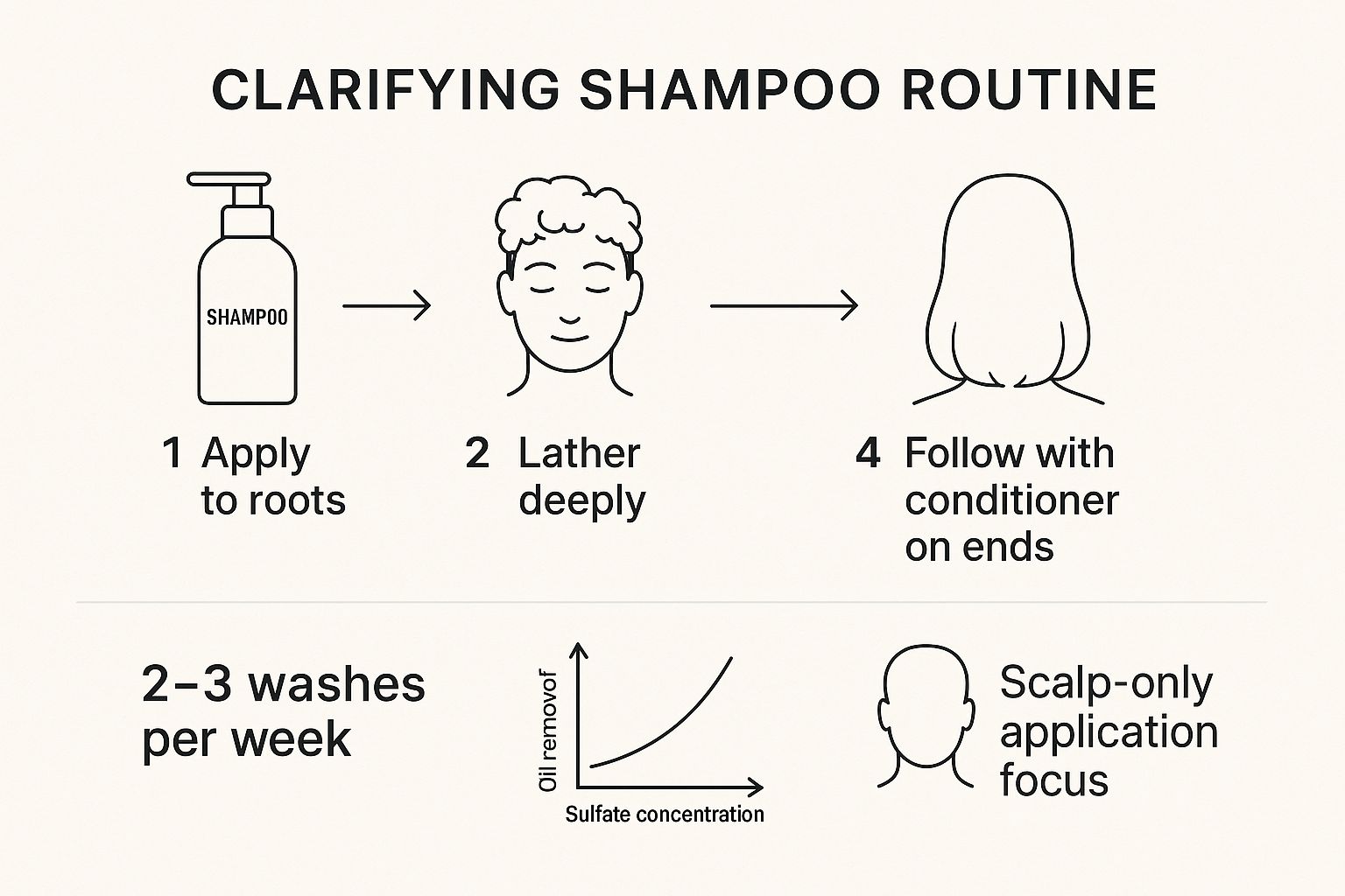 Infographic showing key data about Choose Clarifying Shampoos with Sulfates