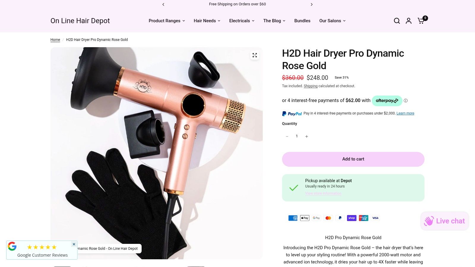 H2D Pro Dynamic Rose Gold | Hair Dryers | H2D
