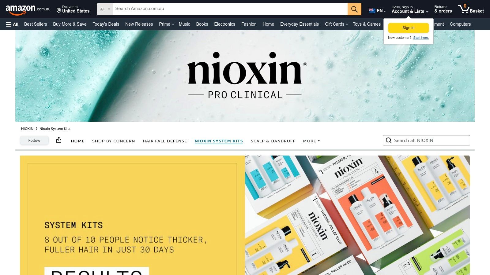 Amazon Australia (official NIOXIN storefront)