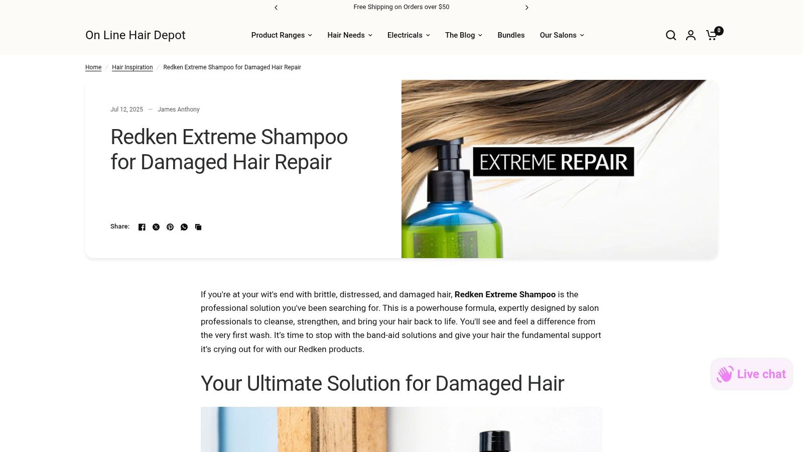 Redken Extreme Shampoo for Damaged Hair Repair