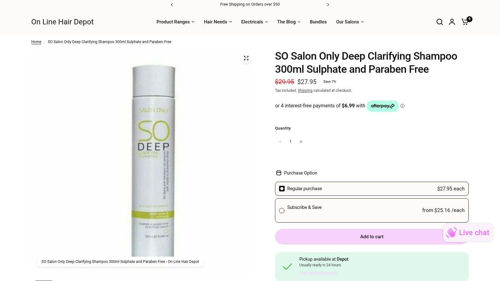 SO Salon Only Deep Clarifying Shampoo 300ml