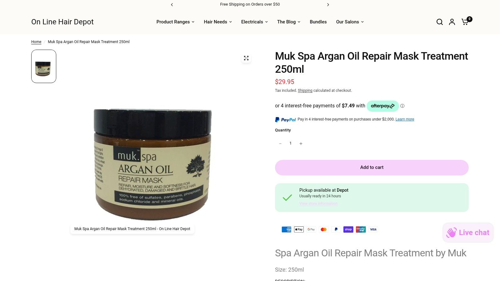 Products - Muk Spa Argan Oil Repair Mask Treatment 250ml