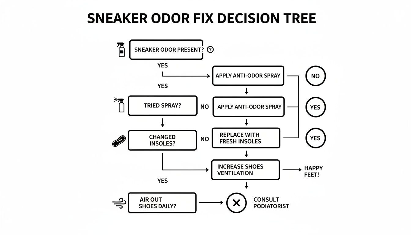 Infographic about how to remove odor from sneakers
