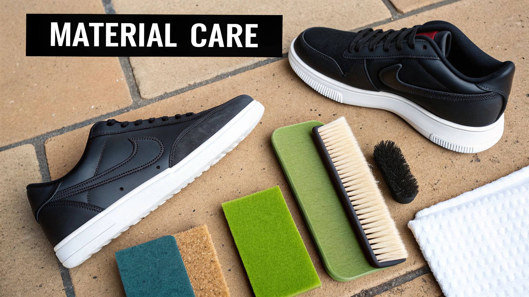 Sneakers soaking in deep clean solution