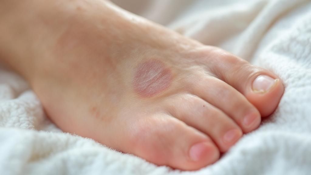 A close-up view showing the severity of a Stage 3 pressure ulcer on a patient's heel, with visible adipose tissue.