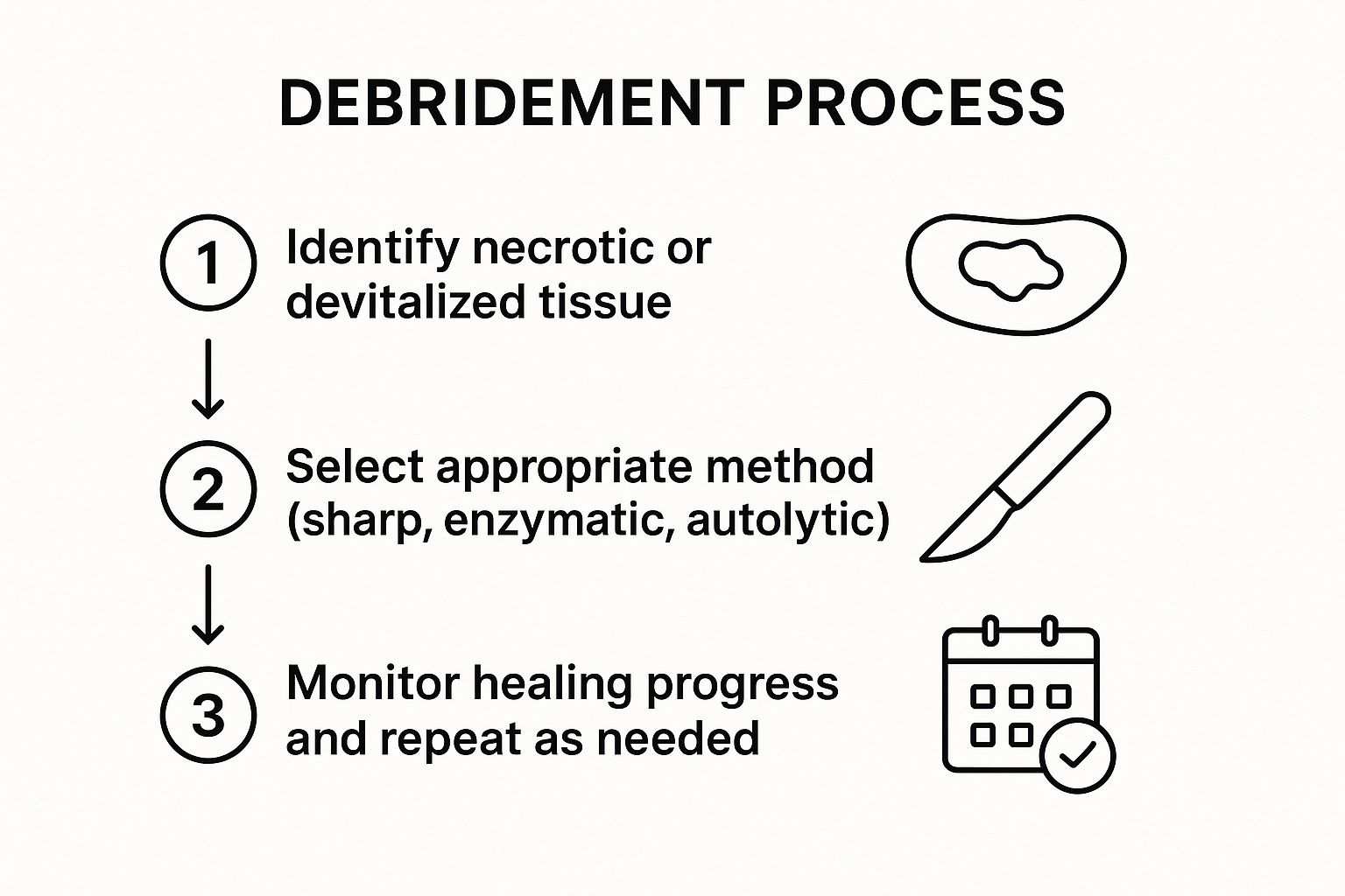 Infographic showing key data about Debridement and Tissue Management