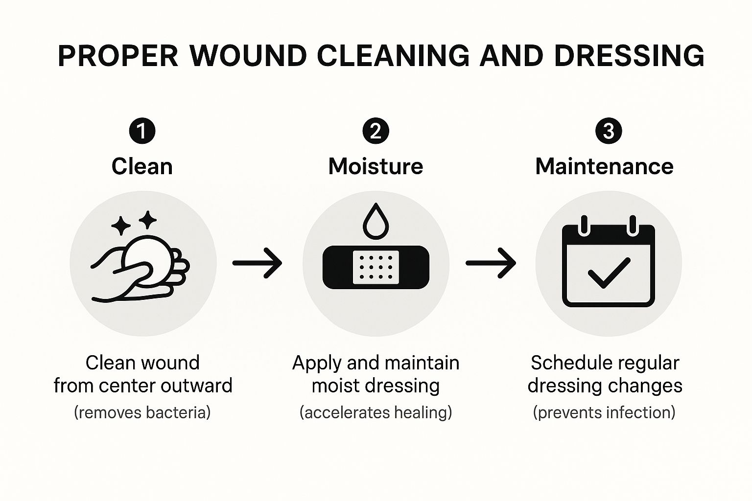 Infographic showing key data about Proper Wound Cleaning and Dressing