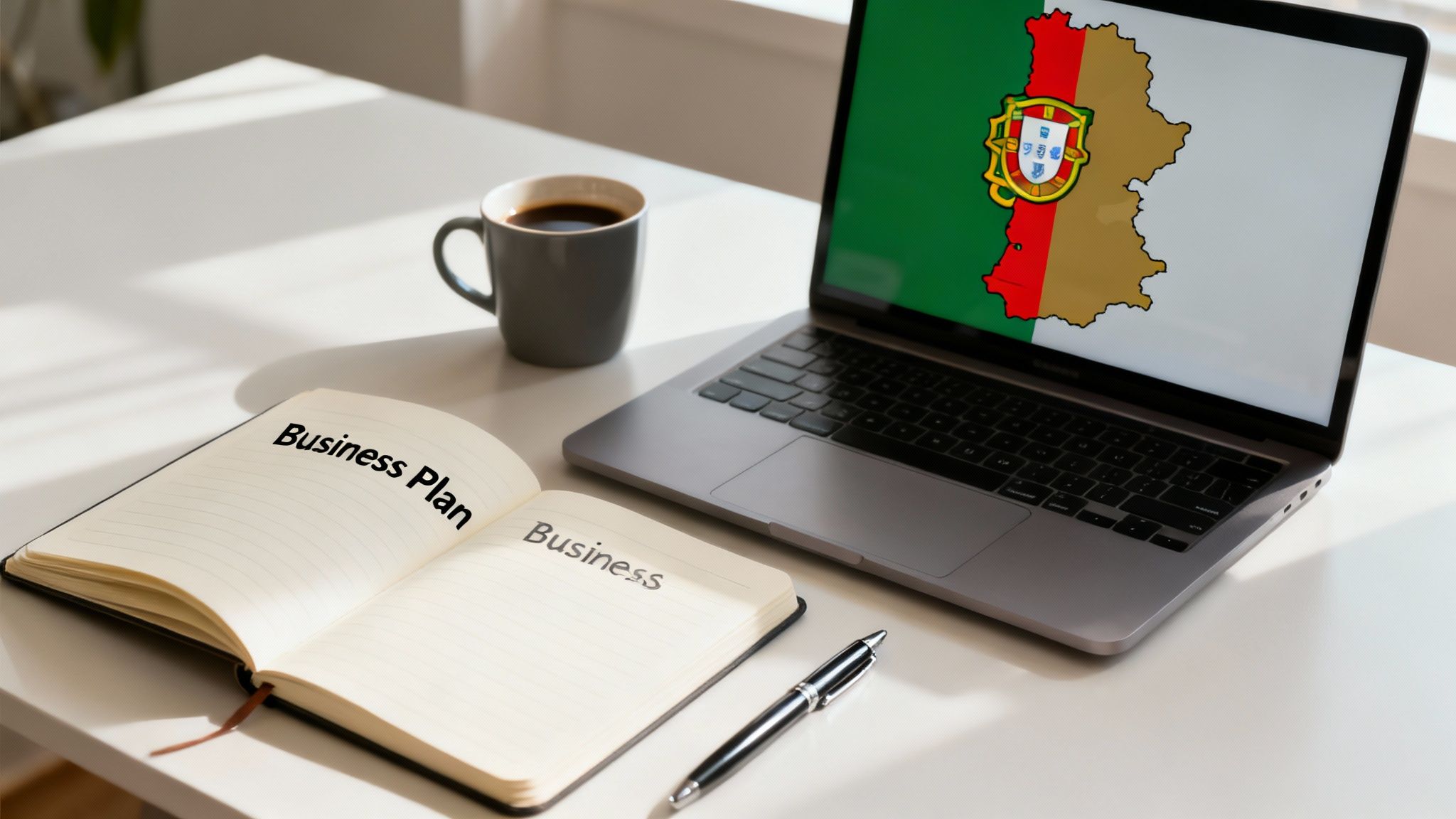 A woman entrepreneur presenting her business plan on a whiteboard to a small group in a bright, modern office.