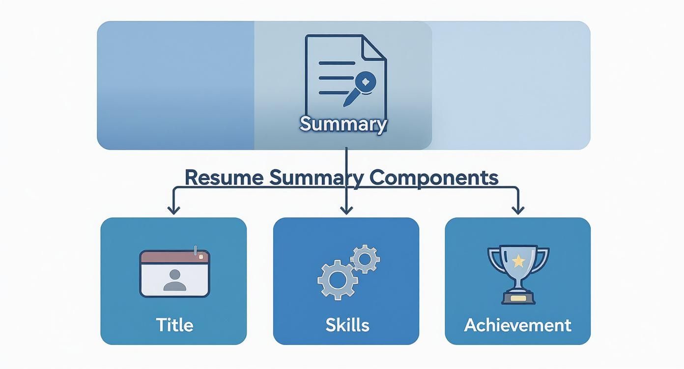 Infographic about what to include in a resume summary