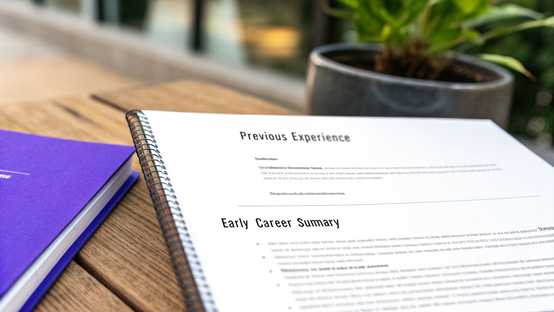 A professional with an extensive career history looking at their resume on a tablet
