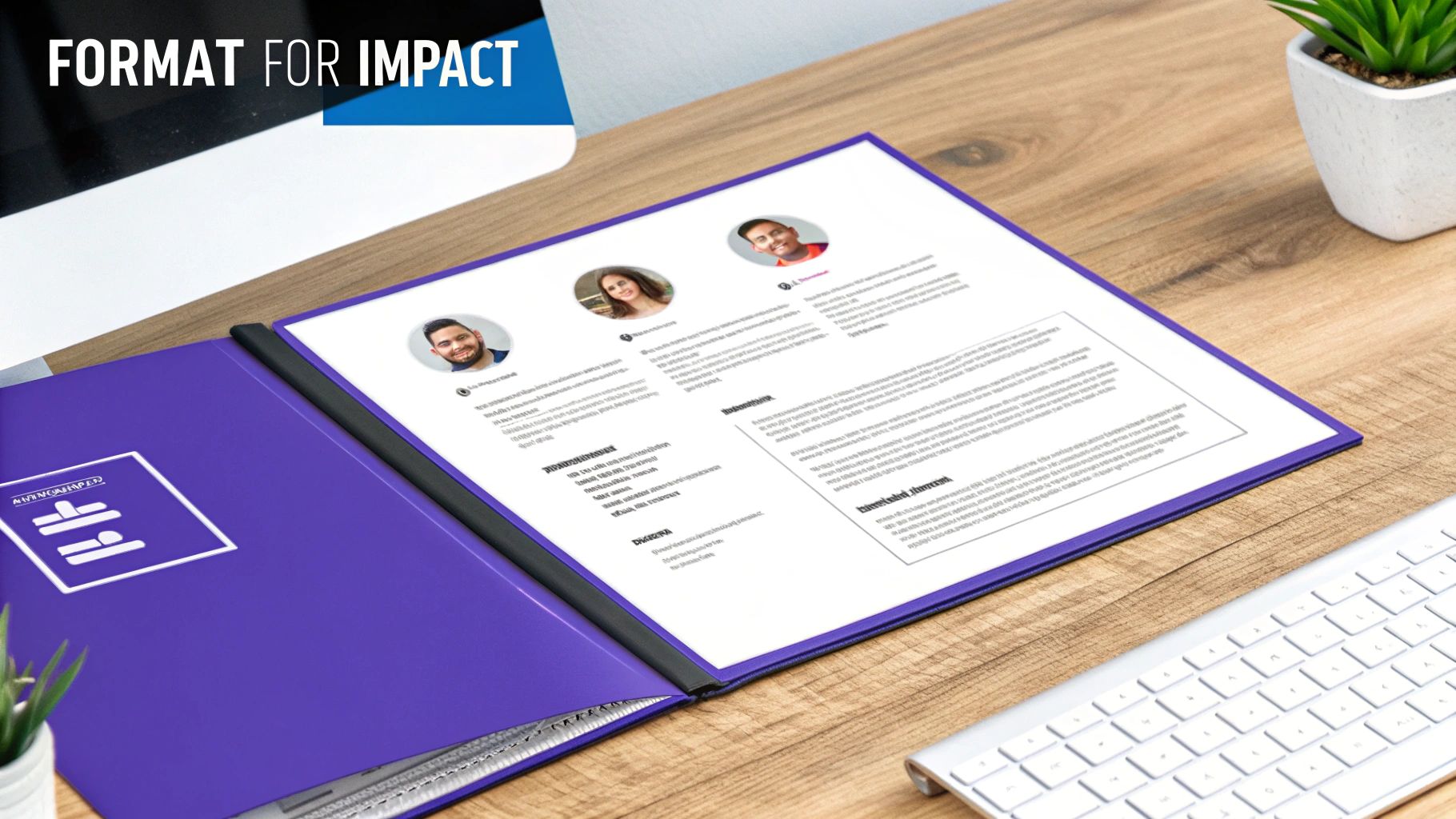 A professional resume template being edited on a laptop screen