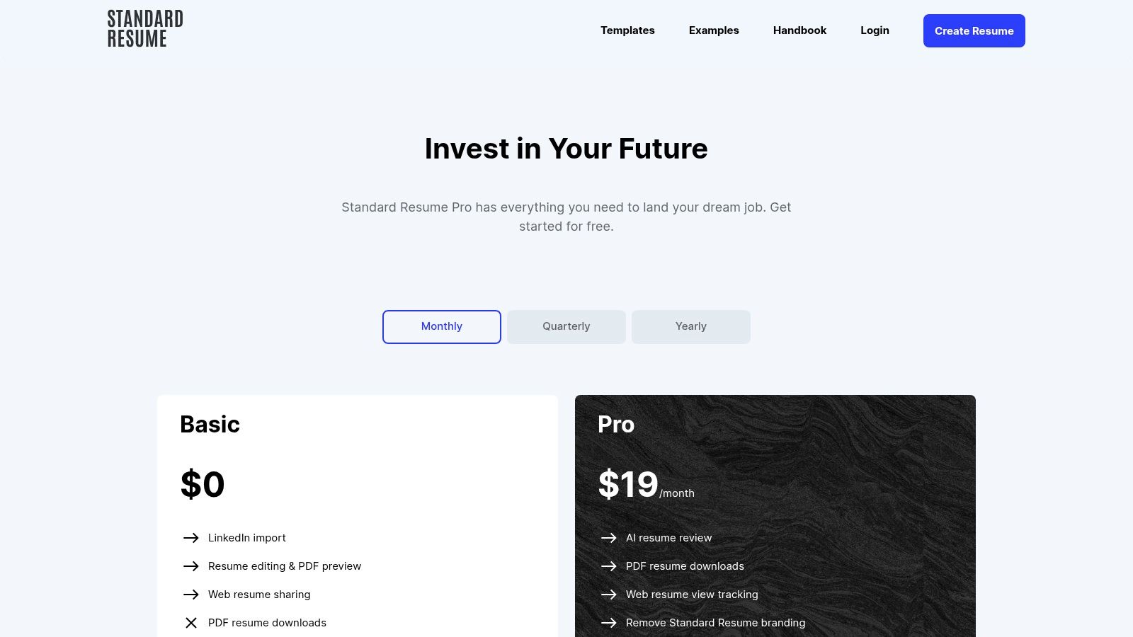 Standard Resume – Minimal, ATS-friendly builder