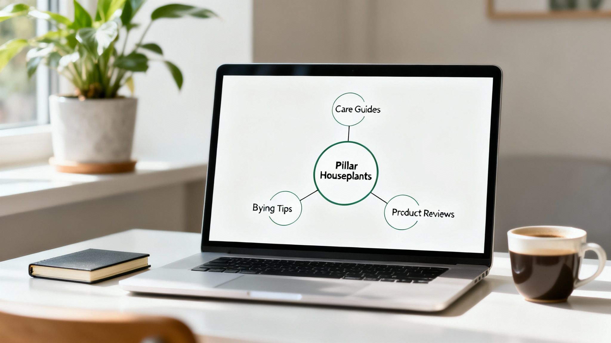 A person organizing a content plan on a whiteboard with sticky notes